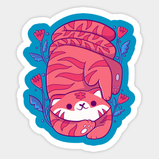 Pink flower Tiger Sticker